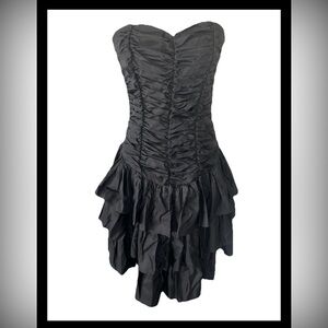 Positively Ellyn Vintage 80’s Black Prom Cocktail Dress Made In USA Size 5/6